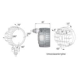 Reflektor halogen dalekosiężny drogowy LED 117mm
