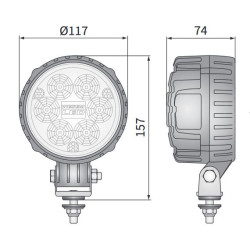 Reflektor halogen dalekosiężny drogowy LED 117mm
