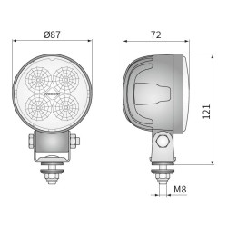 Lampa robocza LED 2000LM 12-24V Wesem