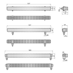 Lampa robocza halogen Off-road LED bar 8000lm rozposzona Wesem CDP1C.57880