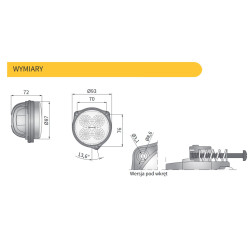 Lampa robocza LED 2000LM rozproszone kat rozsylu 35 złącze H9- PROMOCJA CRC5K.54820