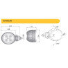 Lampa robocza halogen LED 2000lm rozproszone kat 60 Deutsch CRV2C.56147