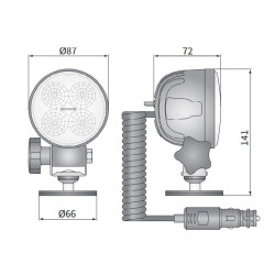 Lampa robocza LED 1000lm rozproszone gniazdko PROMOCJA CRC5A.49456