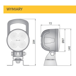 Lampa robocza LED 1000lm rozproszone gniazdko PROMOCJA CRC5A.49456