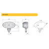 Lampa robocza halogen LED 5500LM rozproszone rozsyl 60 złącze HB3 CRV1D.55903