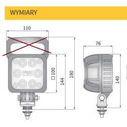 Lampa robocza halogen LED 22W NOWOSC Wesem LED1F.47400