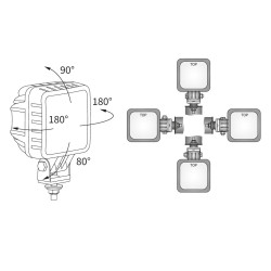 Lampa robocza halogen LED 2500lm rozproszone kat 50 złącze AMP 14DNI LED6F.49916