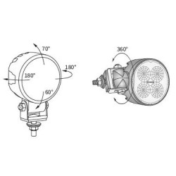 Lampa robocza halogen LED 2000LM Valtra rozproszona lewa CRC5H.53378