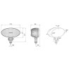Lampa robocza LED 5500lm rozproszone kat 60x25 złącze Deutsch CRV1J.56014